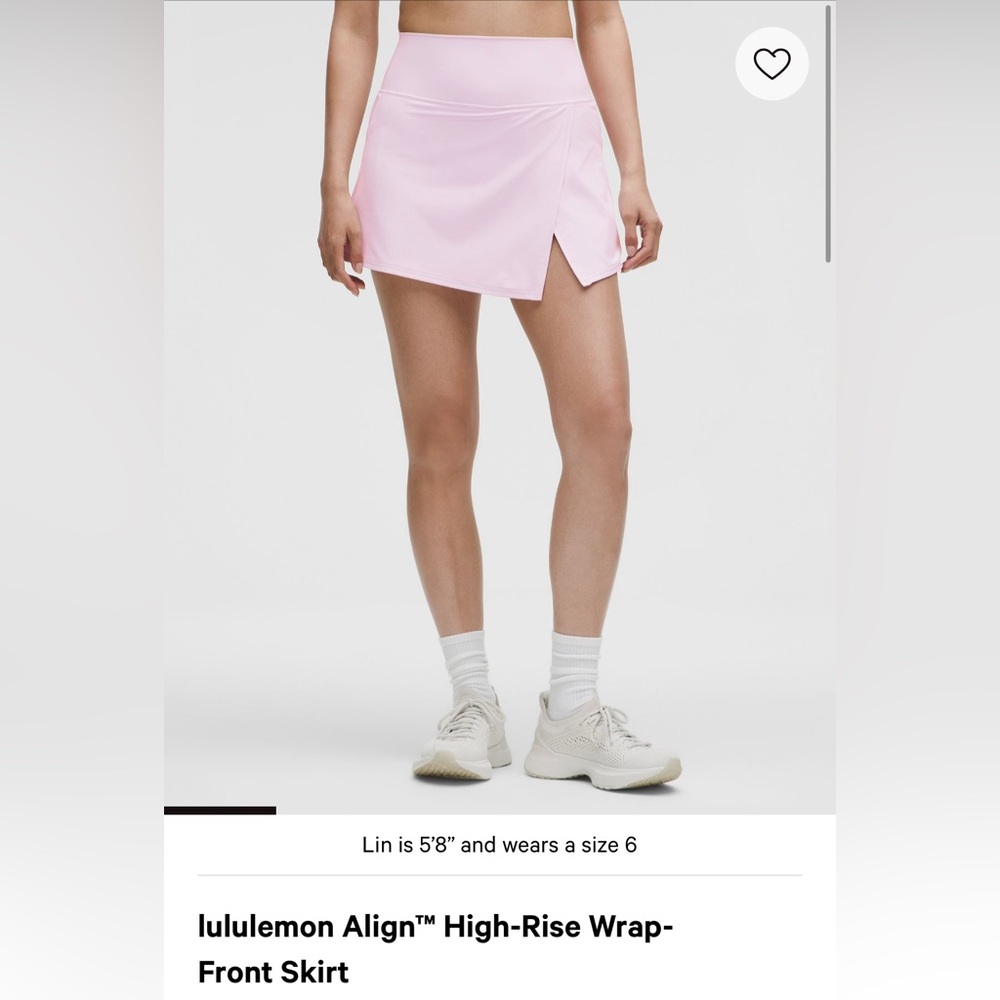 lululemon athletica Align high rise wrap front skirt — pink — size 6